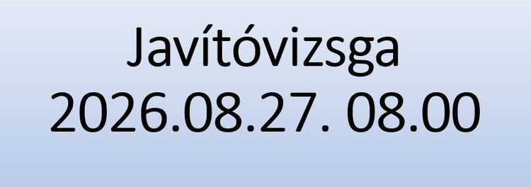 Javítóvizsga információk 2026.