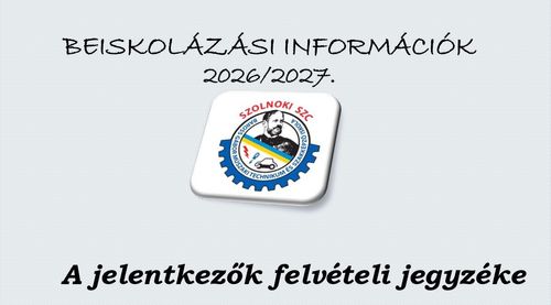 Jelentkezők felvételi jegyzéke - 2026/2027.